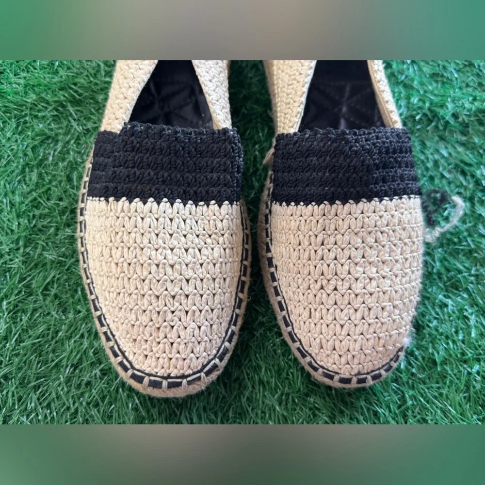 ZARA‎ Beige and Black Woven Espadrilles Size 40